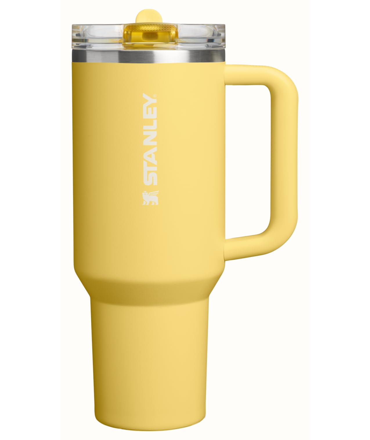STANLEY Quencher face avant montrant design Daffodil et poignée confortable