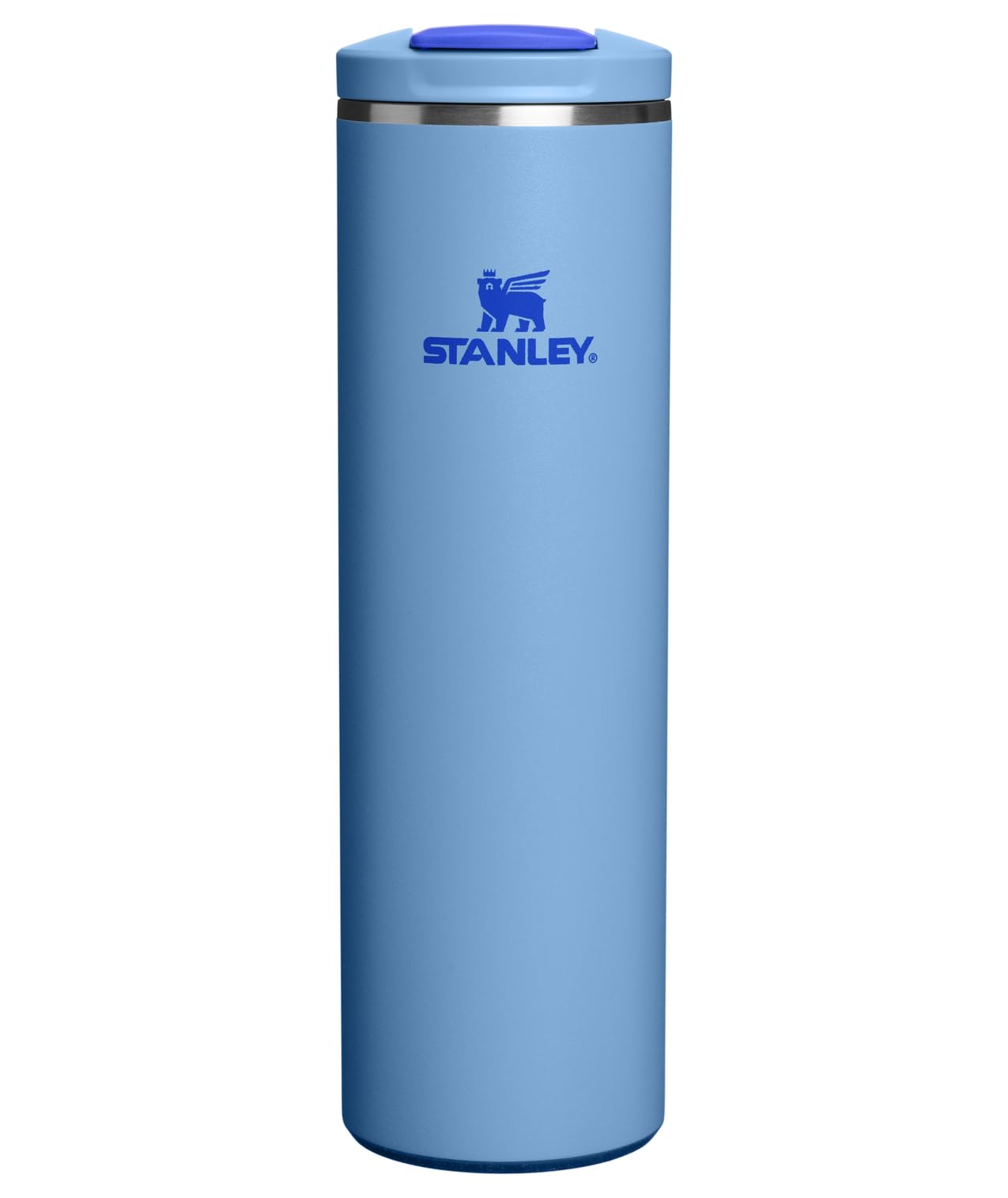 STANLEY Transit mug face avant montrant le design et la couleur bleu ciel utile au transport