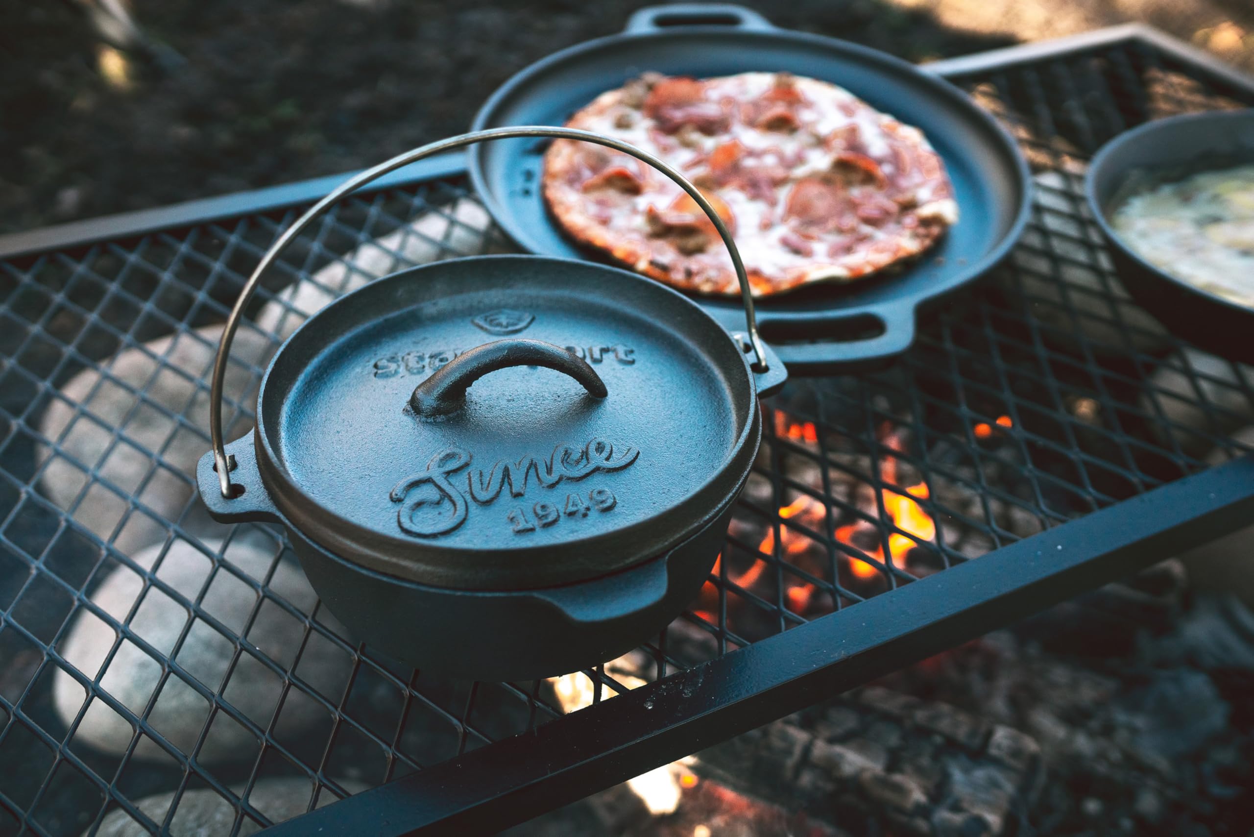 Stansport casserole en usage sur feu de camp pratique pour repas