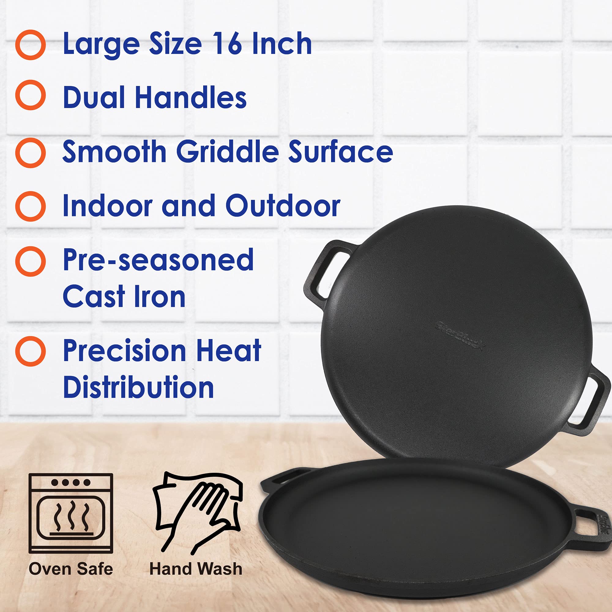 StarBlue comal avec pizza fraîche sortie fournissant croûte dorée