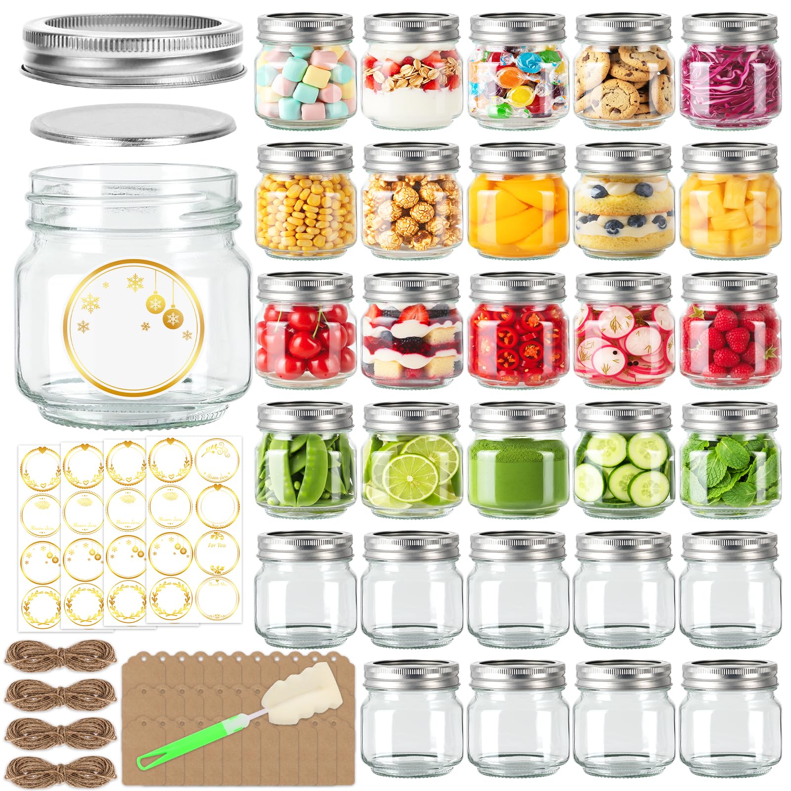 STARSIDE bocal mason 8 oz face montrant fermeture hermétique et design pratique