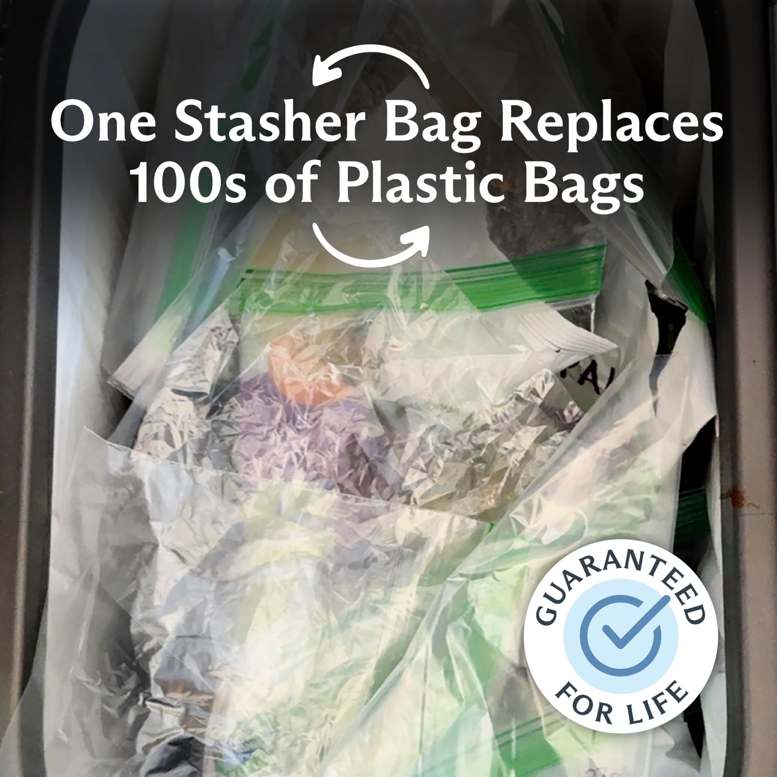 Détail fermeture Pinch-Loc Stasher montrant scellage fiable et préservation aliments