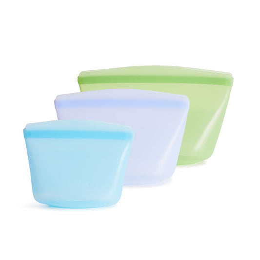 Stasher devant en pack multicolore montrant design et rangement