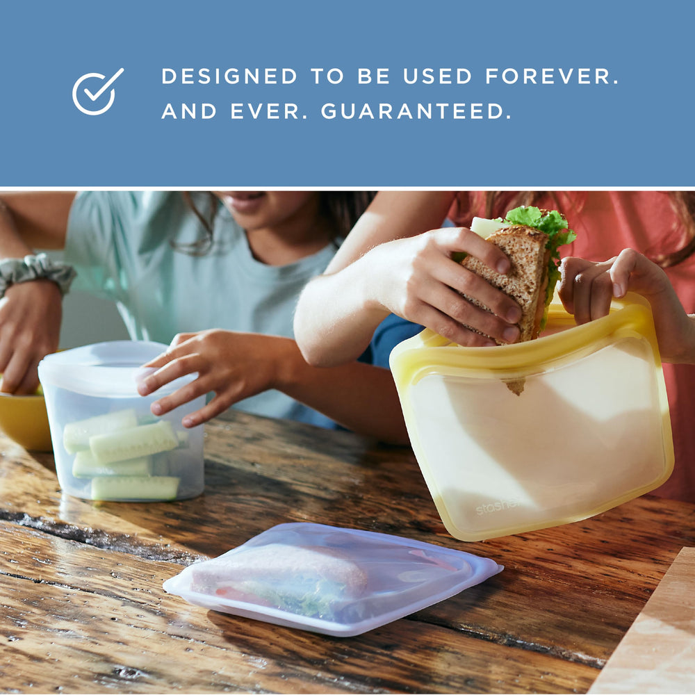 Mise en scène Stasher pique-nique soulignant réutilisable et pratique