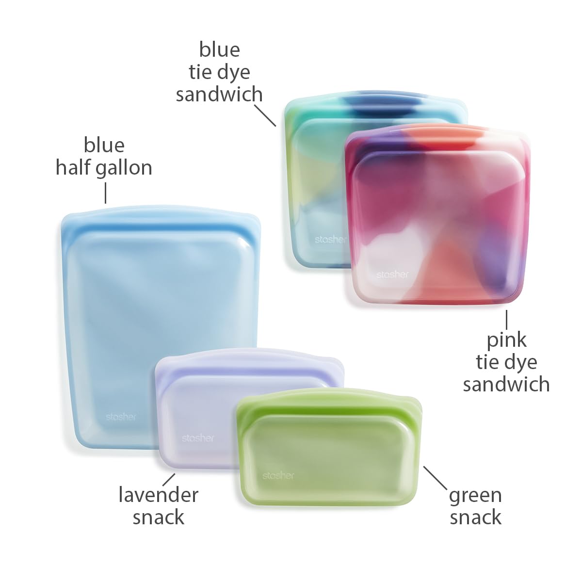 Stasher sac Snack rempli de fruits apportant conservation saine et pratique