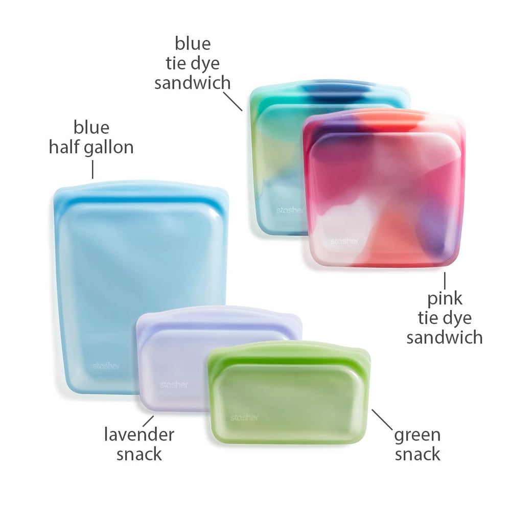 Stasher sac Snack rempli de fruits apportant conservation saine et pratique
