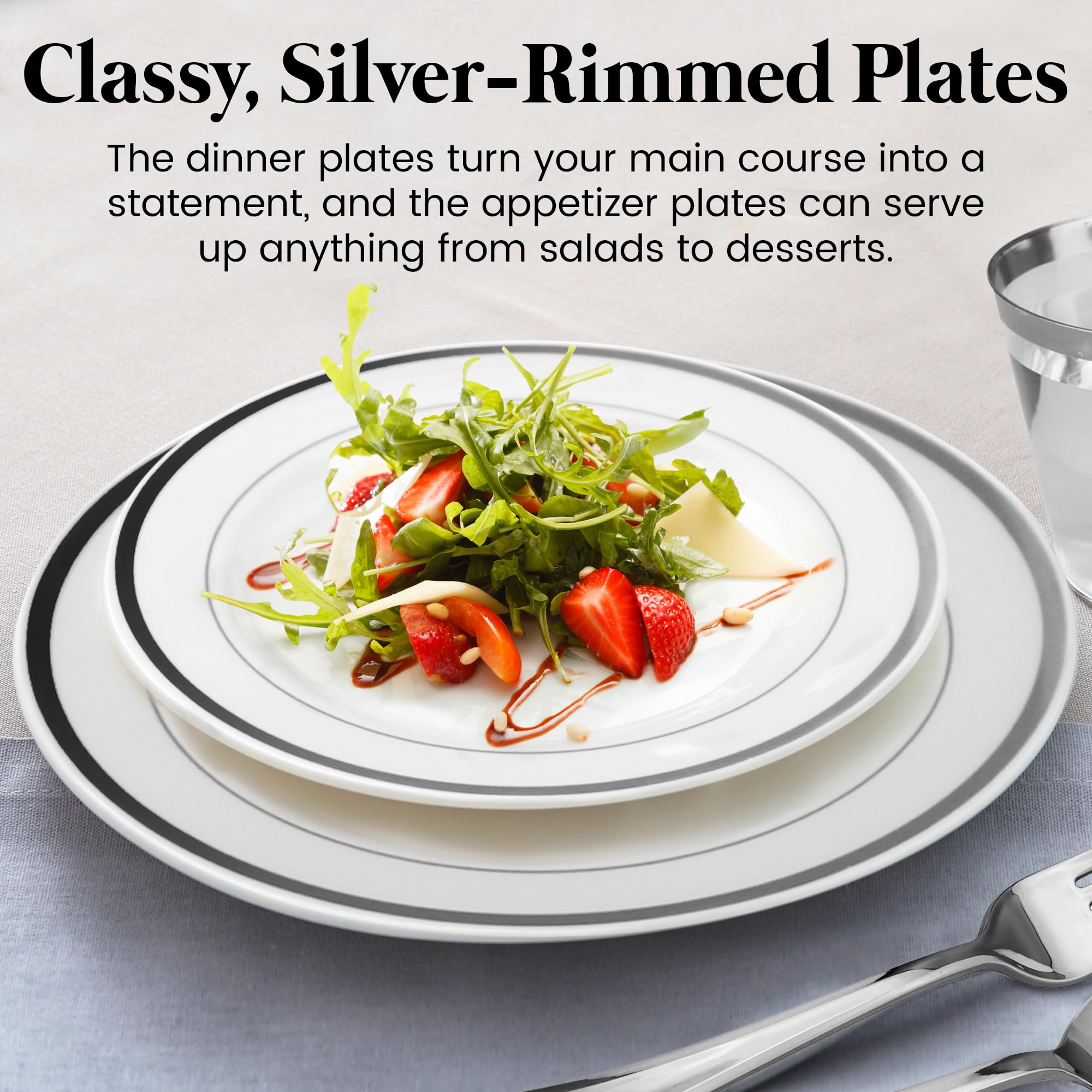 Stately Elegance Designs couverts argentés en gros plan robustes pour servir confortablement
