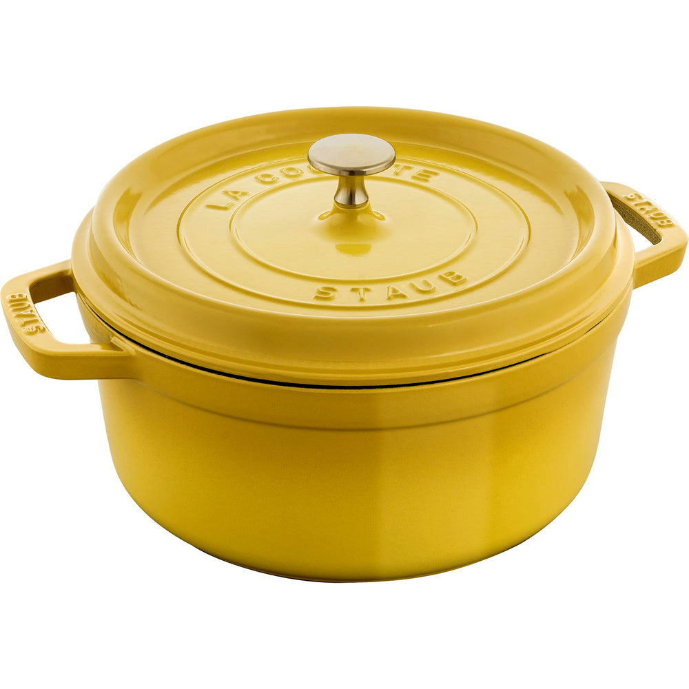 Staub cocotte Citron vue face, finition colorée et robuste