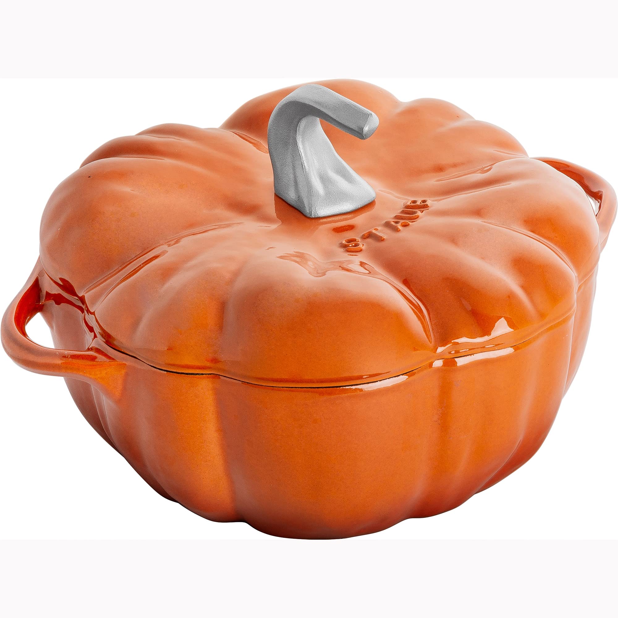 STAUB cocotte citrouille face montrant la forme et l'émail brillant