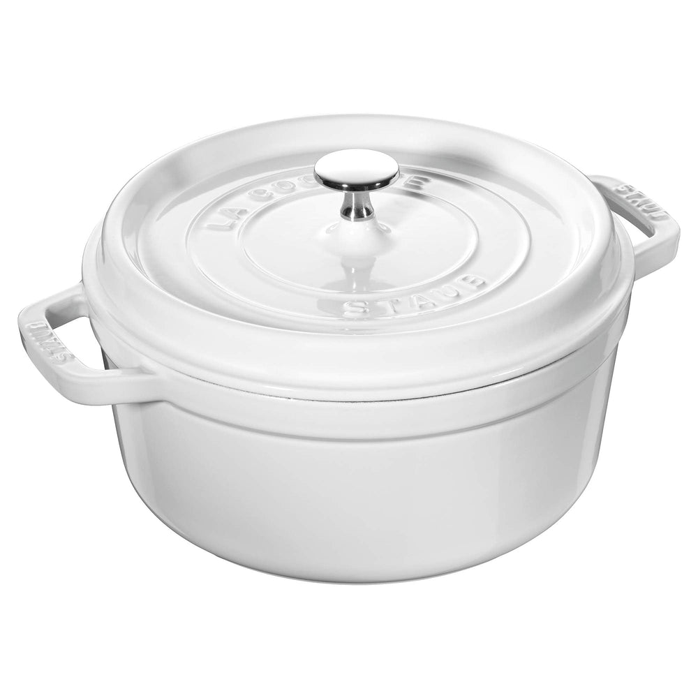 STAUB cocotte face avec couvercle blanc, look élégant et durable