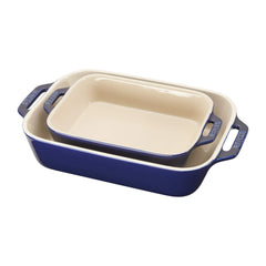 Staub plat rectangulaire face avant, finition bleue élégante et pratique