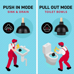 SteadMax déboucheur en action sur une toilette pour déloger un bouchon