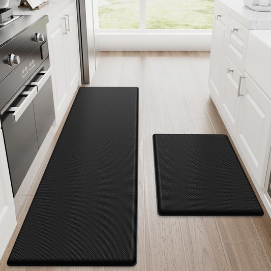 StepRite tapis devant cuisine ensemble noir montrant confort et design