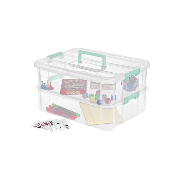 Sterilite boîte ouverte avec ornements rangés montrant protection et accessibilité
