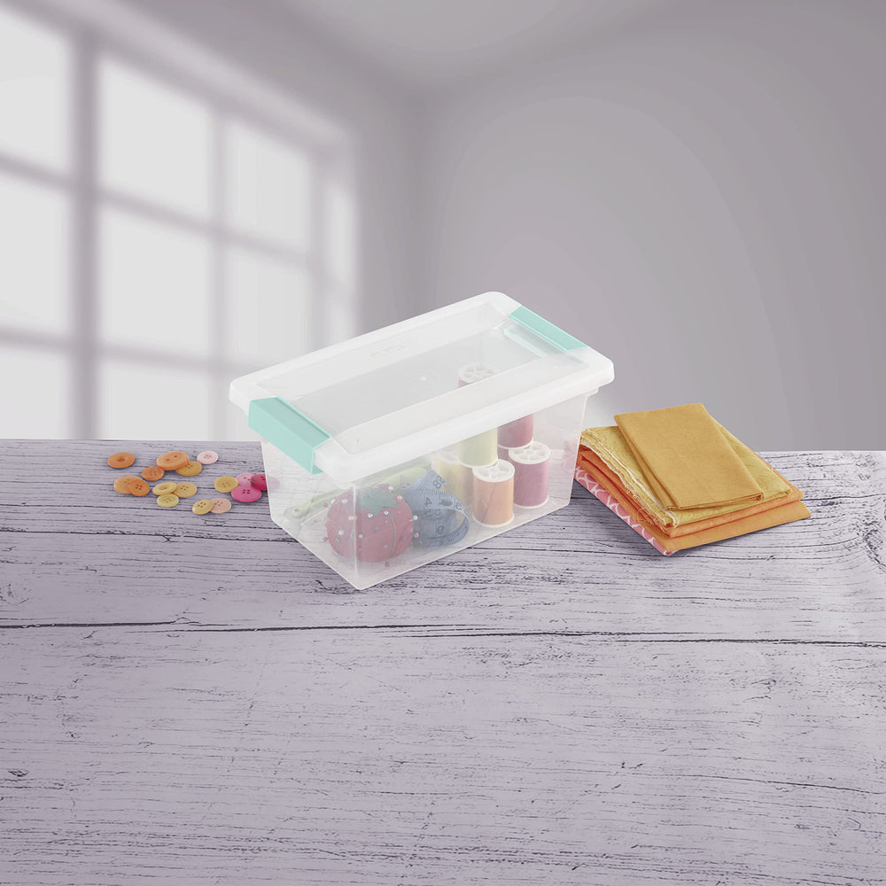 Sterilite boîte tenue en main pour visualiser l'échelle et l'utilité