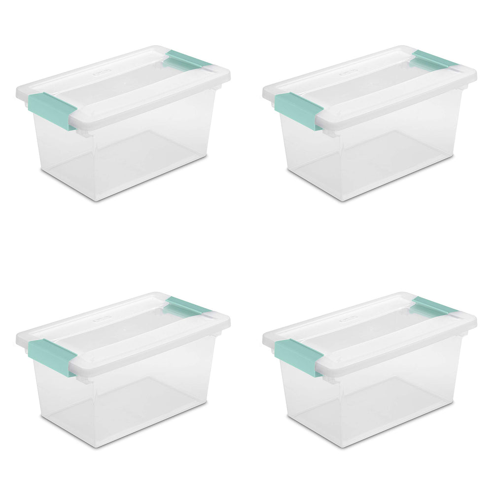 Sterilite boîte face avant transparente montrant contenu et accès facile