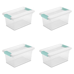 Sterilite boîte face avant transparente montrant contenu et accès facile