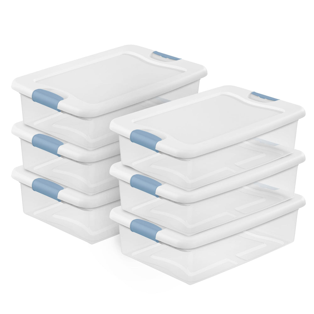 Sterilite face avant pack de 6 montrant rangement ordonné