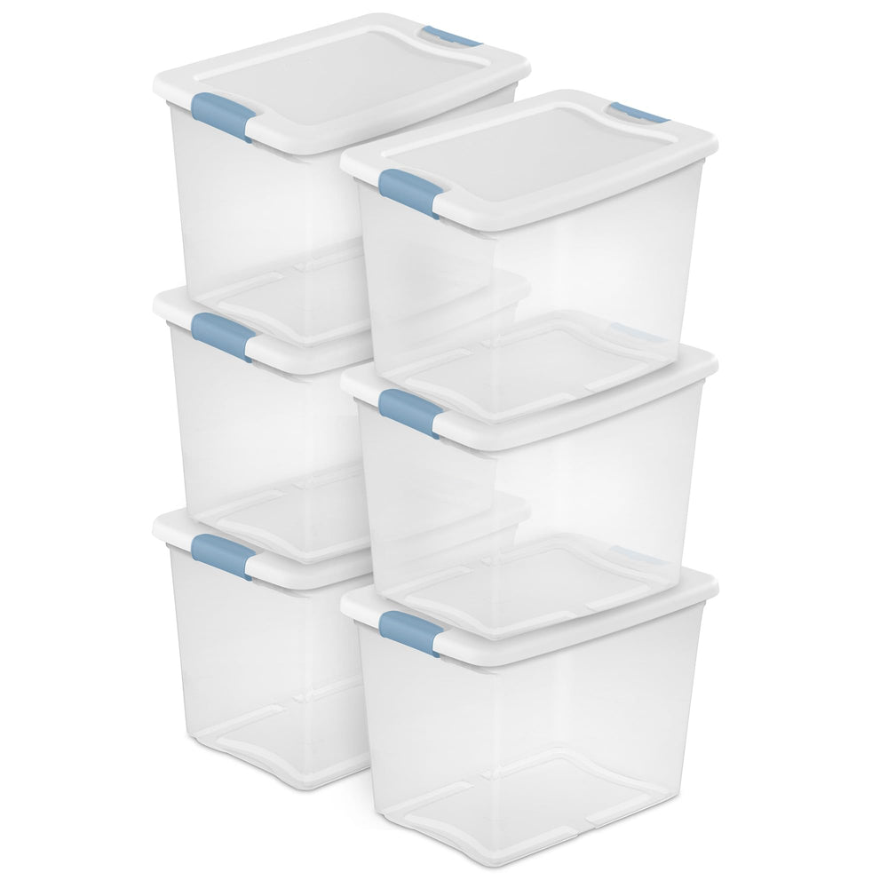 Sterilite face avant montrant le lot de 6 et gain de rangement