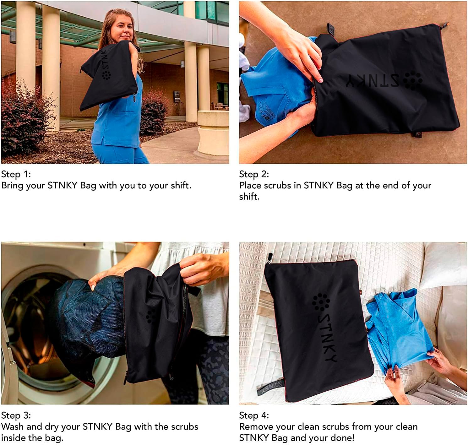 STNKY sac à côté d'une chaussure illustre la taille XL pratique