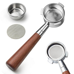 stochastic box porte-filtre bottomless 54 mm vue frontale montrant finition inox