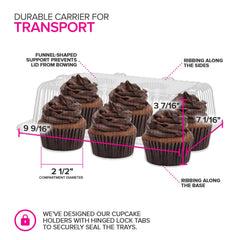 Stock Your Home close-up d’un compartiment contenant un cupcake protégeant la décoration