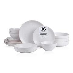 Stone Lain vue frontale du service Lauren montrant assiettes et bols, design chaleureux