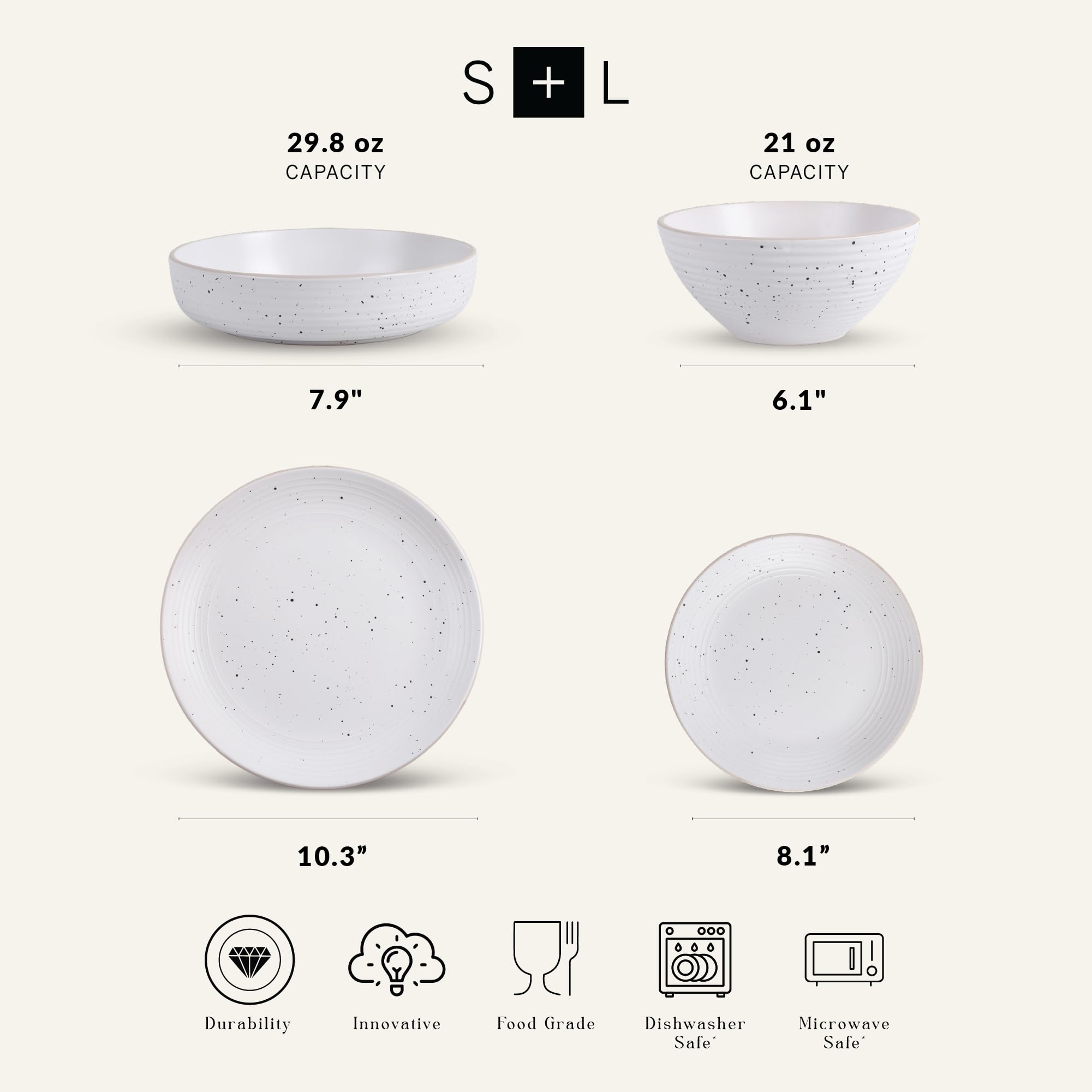Stone Lain gros plan sur texture mate et glaçure speckled, finition durable