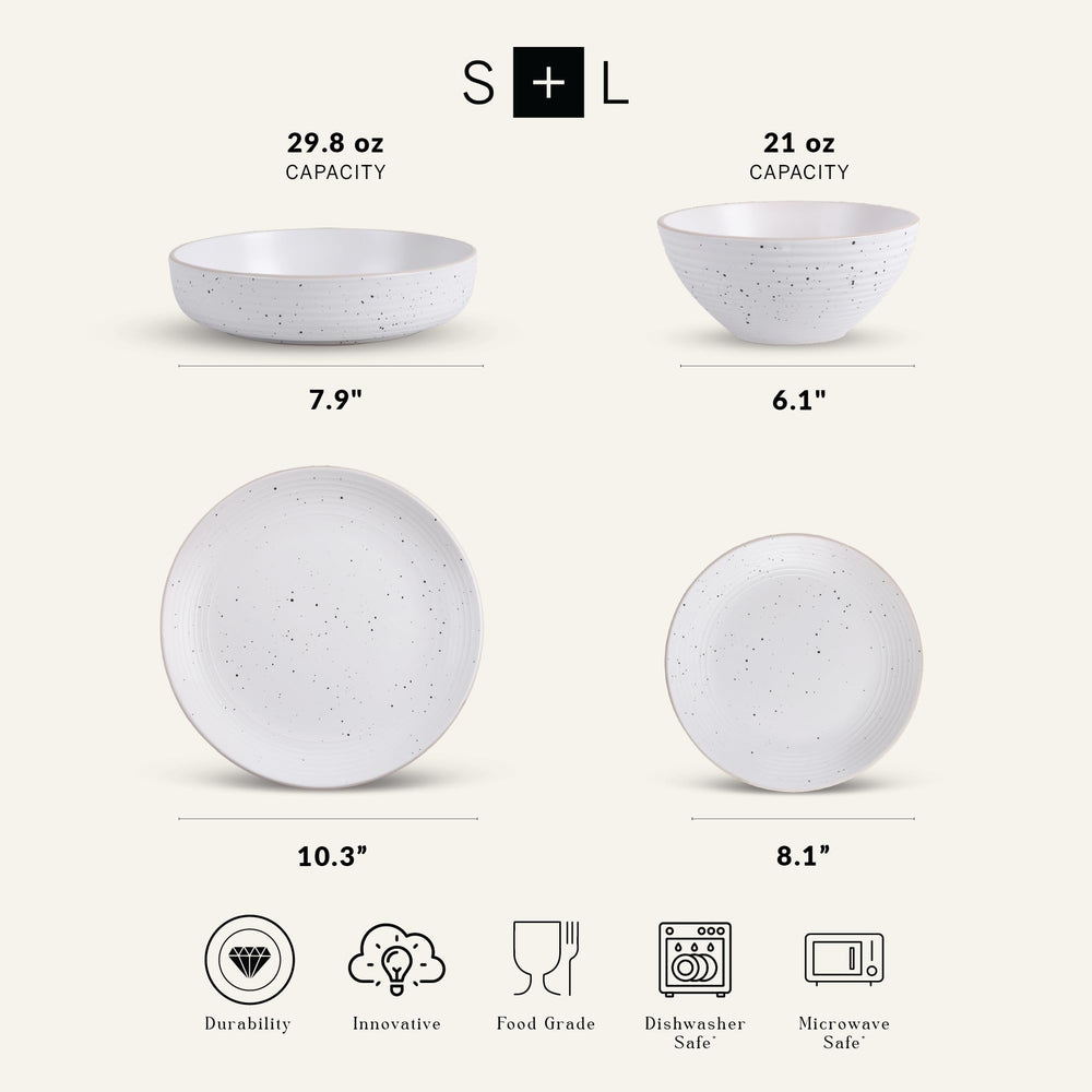 Stone Lain gros plan sur texture mate et glaçure speckled, finition durable