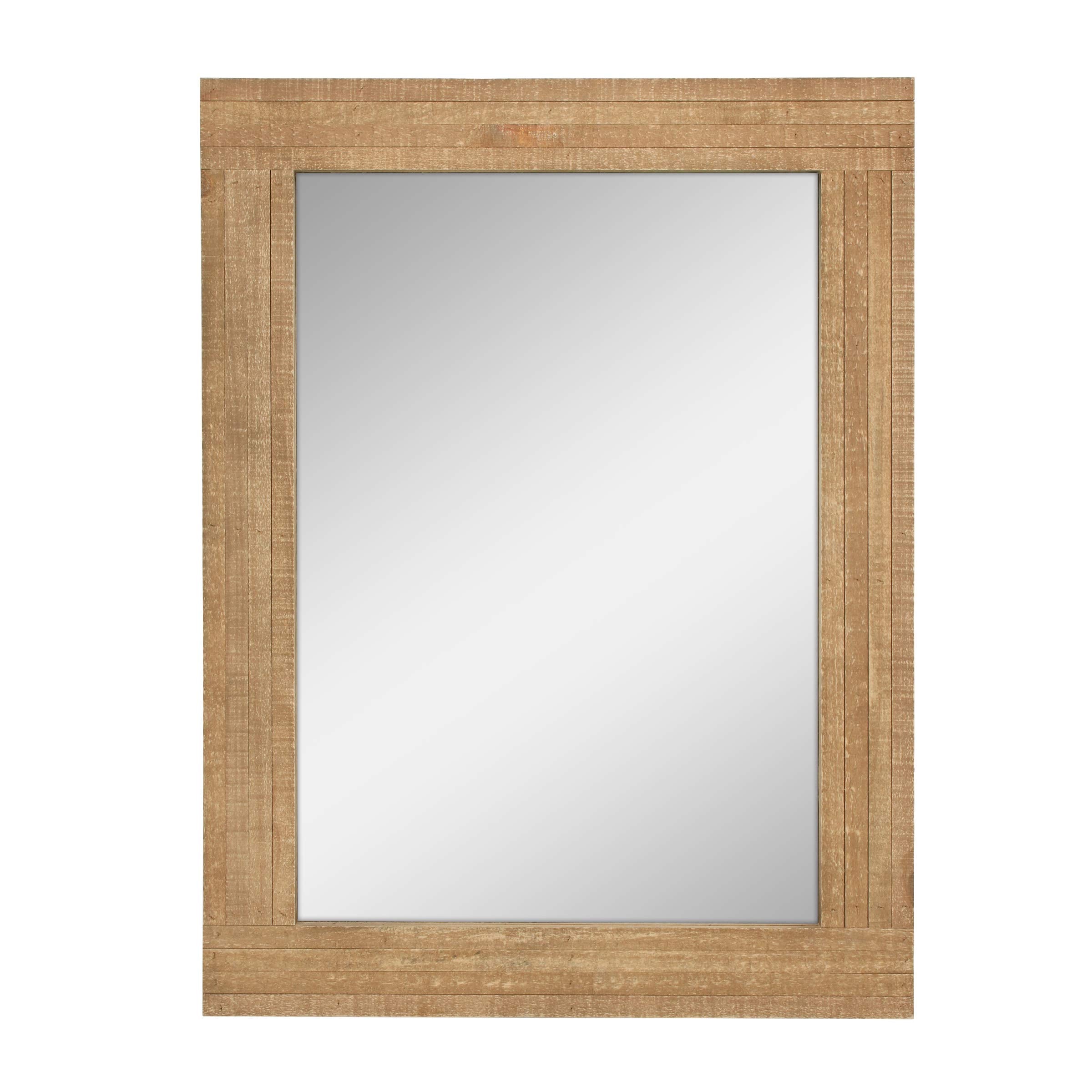 Stonebriar vue de face du miroir encadré en bois naturel, ajoute chaleur décorative
