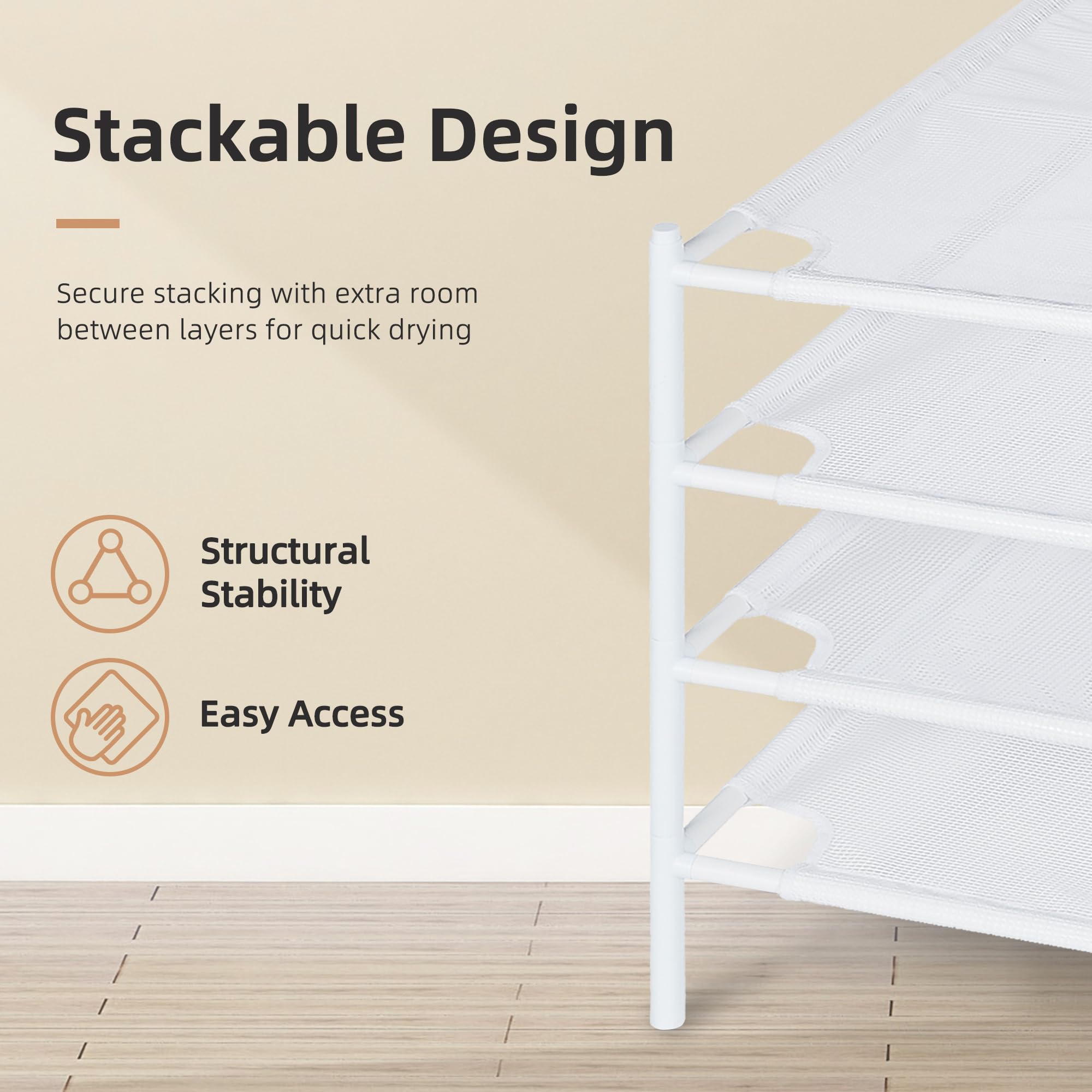 STORAGE MANIAC comparaison d'échelle avec main pour dimensions claires