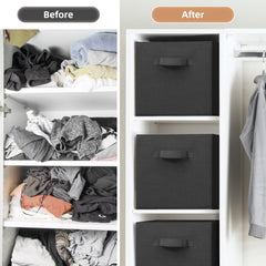 STORAGE MANIAC cubes insérés dans une étagère cubique, présentation soignée