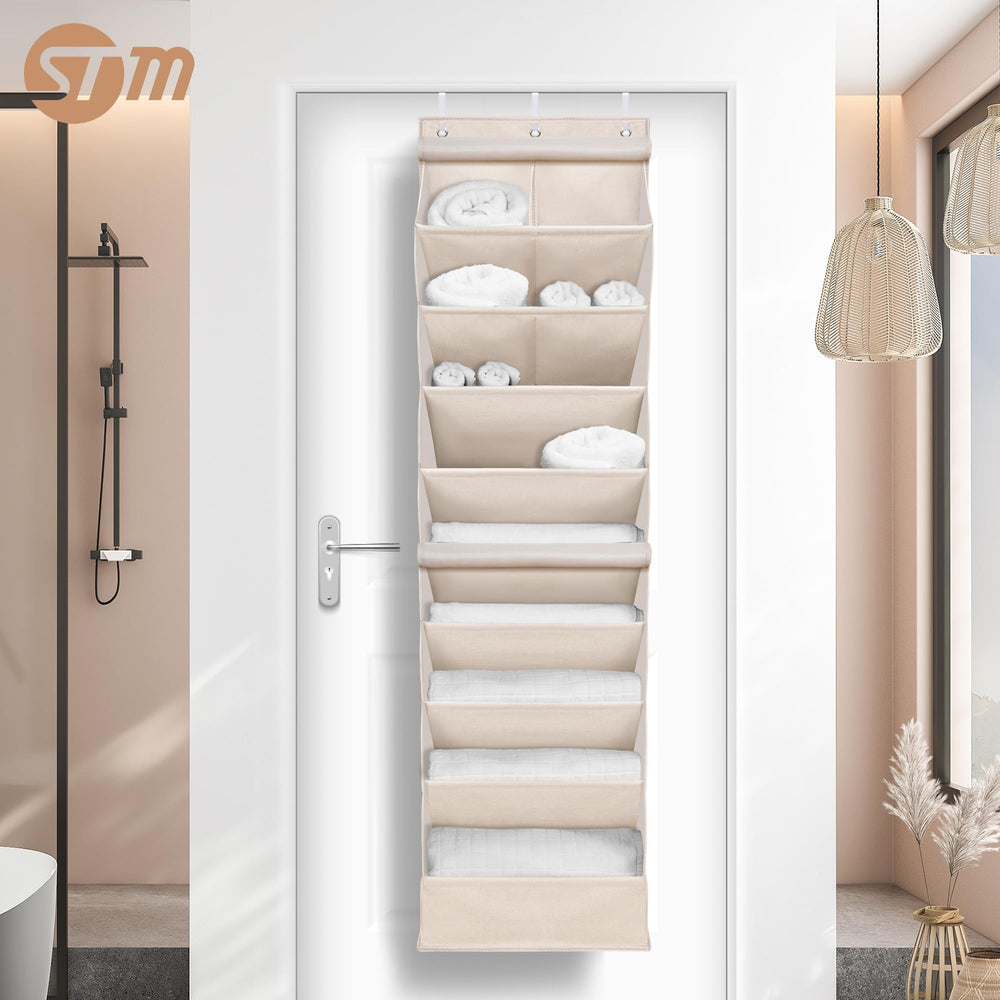 STORAGE MANIAC comparaison d'échelle près d'une porte, dimensions et ajustement