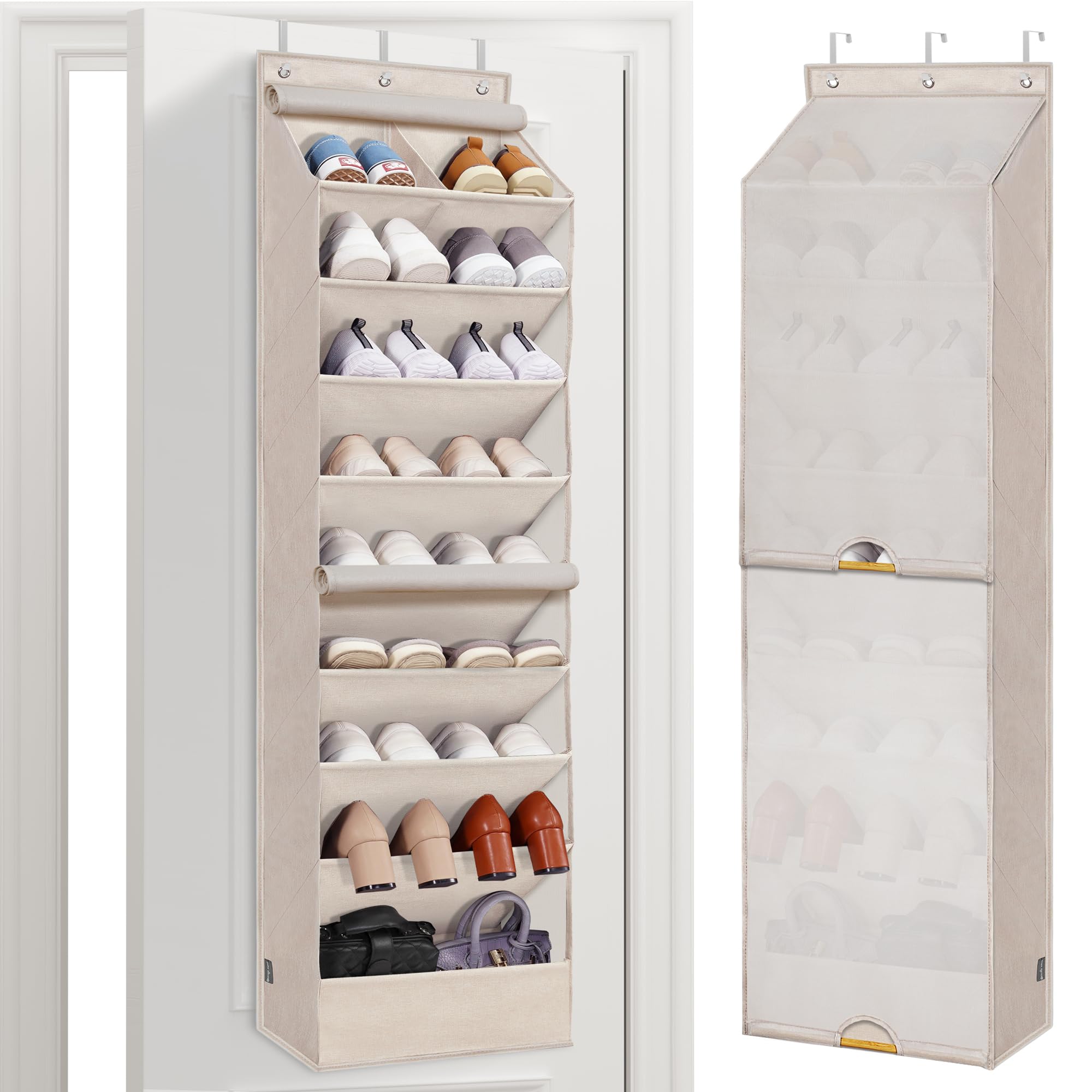 STORAGE MANIAC vue de face de l'organiseur suspendu, rangement vertical optimisé