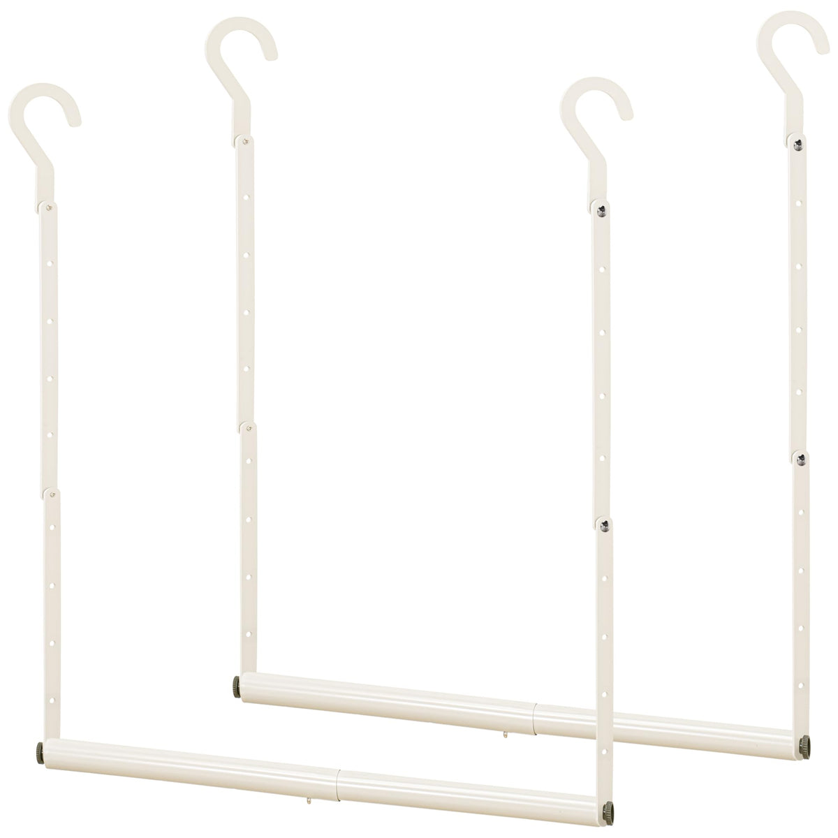STORAGE MANIAC vue face avant de la tringle, double espace de rangement