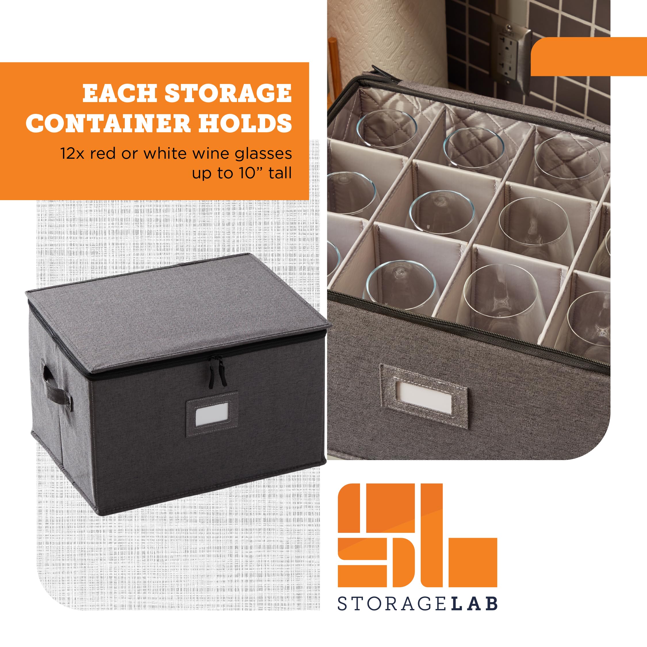 storageLAB chargement top-loading montrant verres protégés et stables