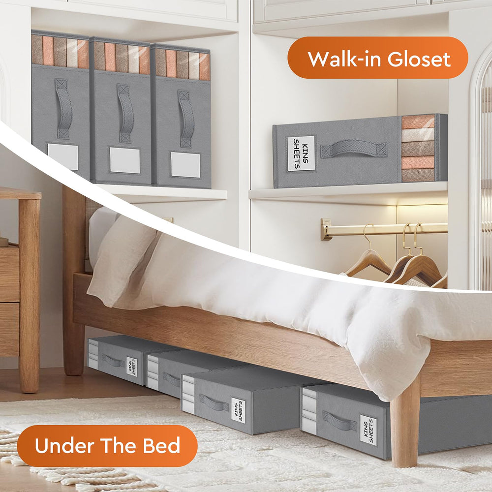 StorageTastic glissé sous un lit pour rangement discret