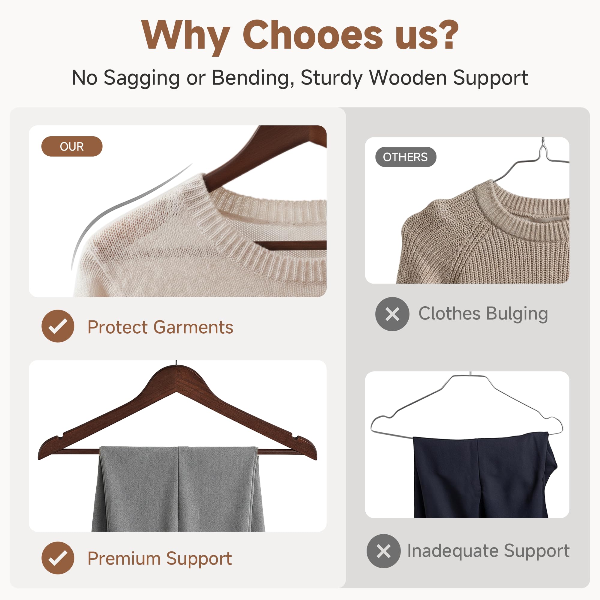 StorageWorks cintre barre pour pantalon, maintien des tenues complètes