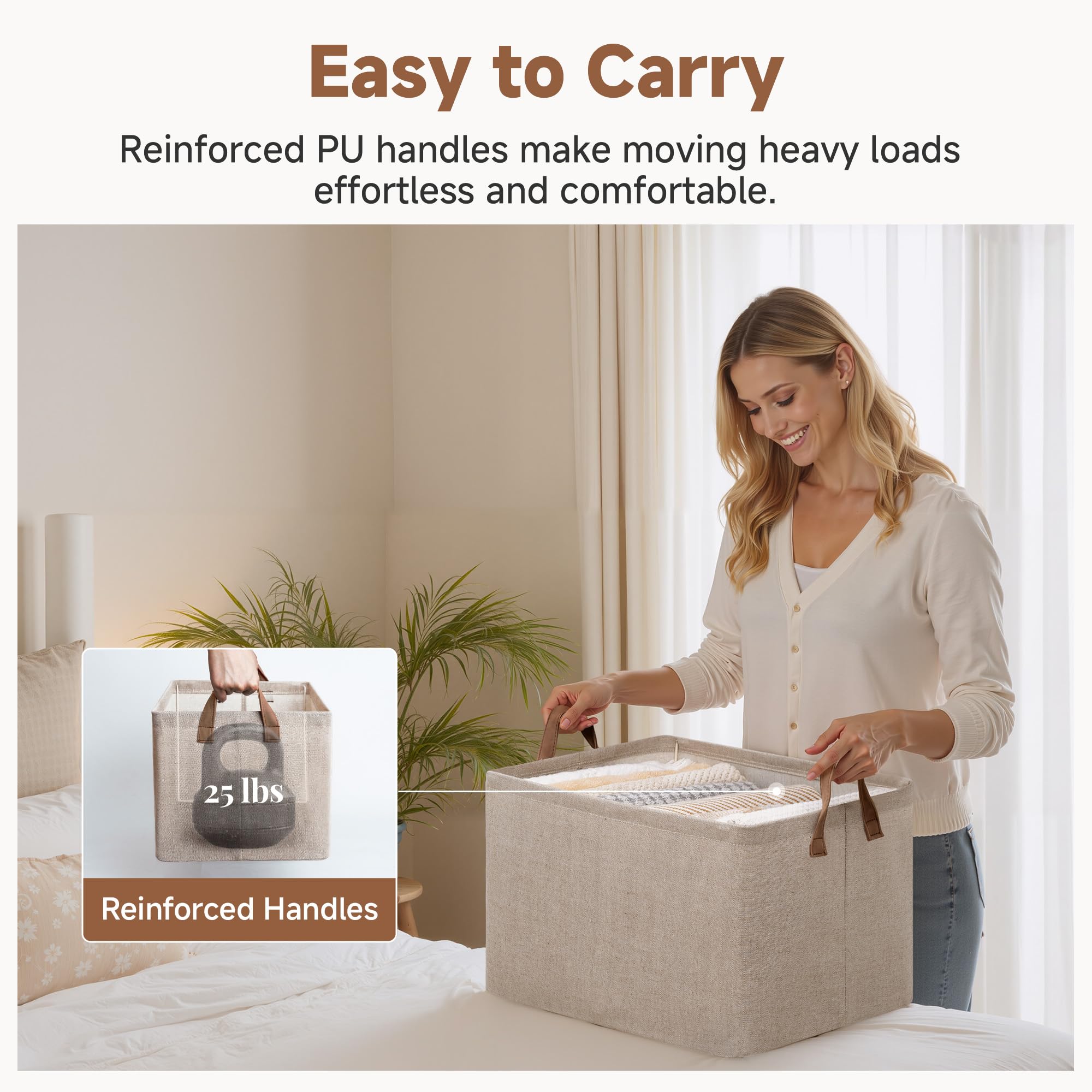 StorageWorks comparaison taille avec coussin montrant grande capacité