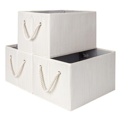 StorageWorks corbeille beige face avant présentation propre et organisée