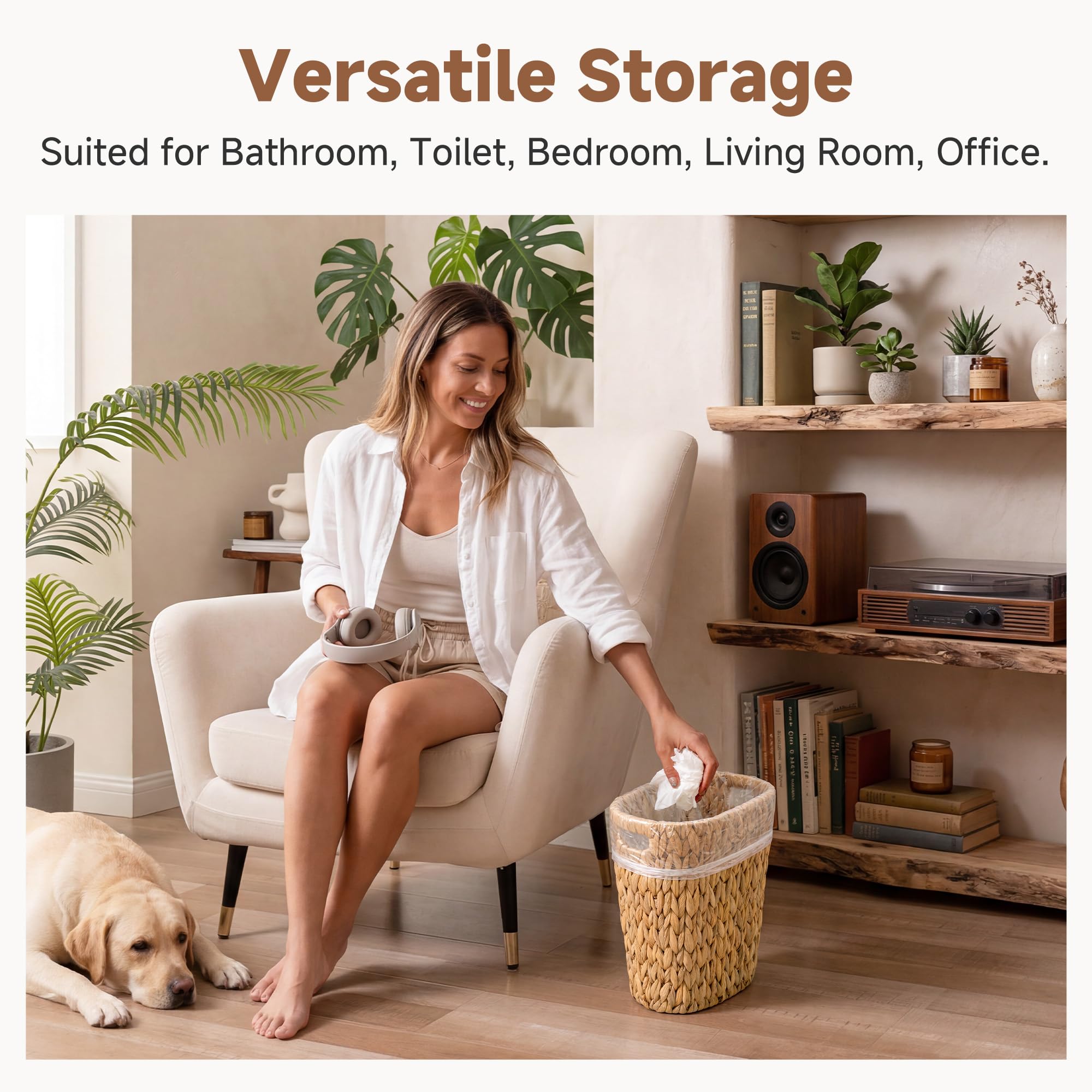 StorageWorks corbeille près du lit apporte style naturel
