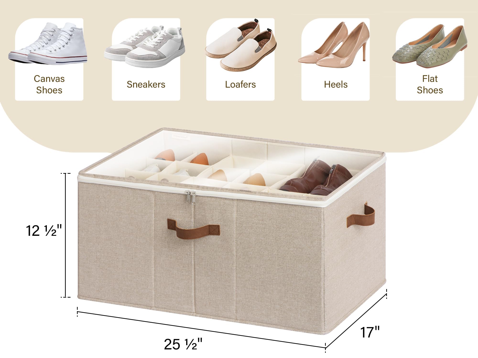 StorageWorks couvercle transparent montrant visibilité rapide des chaussures