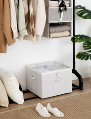 StorageWorks couvercle transparent en gros plan permettant d'identifier les chaussures sans ouvrir