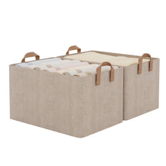 StorageWorks vue de face du bac en tissu montrant le design et rangement facile