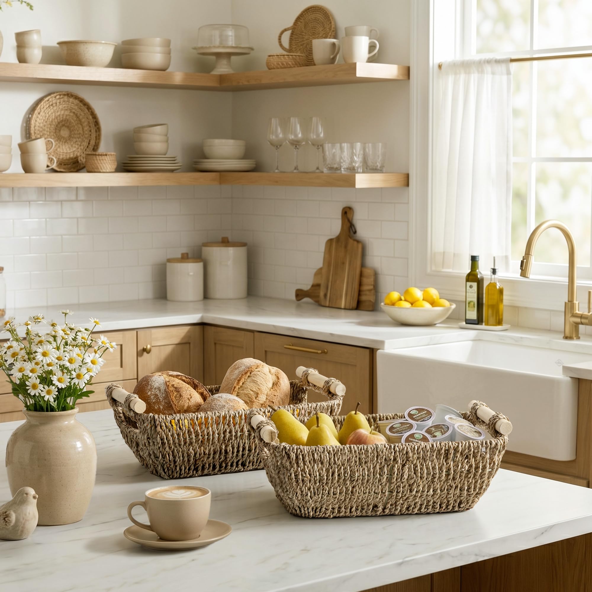 StorageWorks panier en situation salle de bain, utile pour serviettes et soins