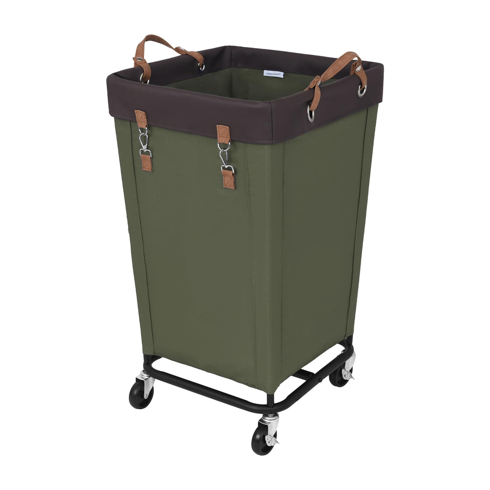 StorageWorks vue avant du panier à linge montrant la grande capacité et organisation facile