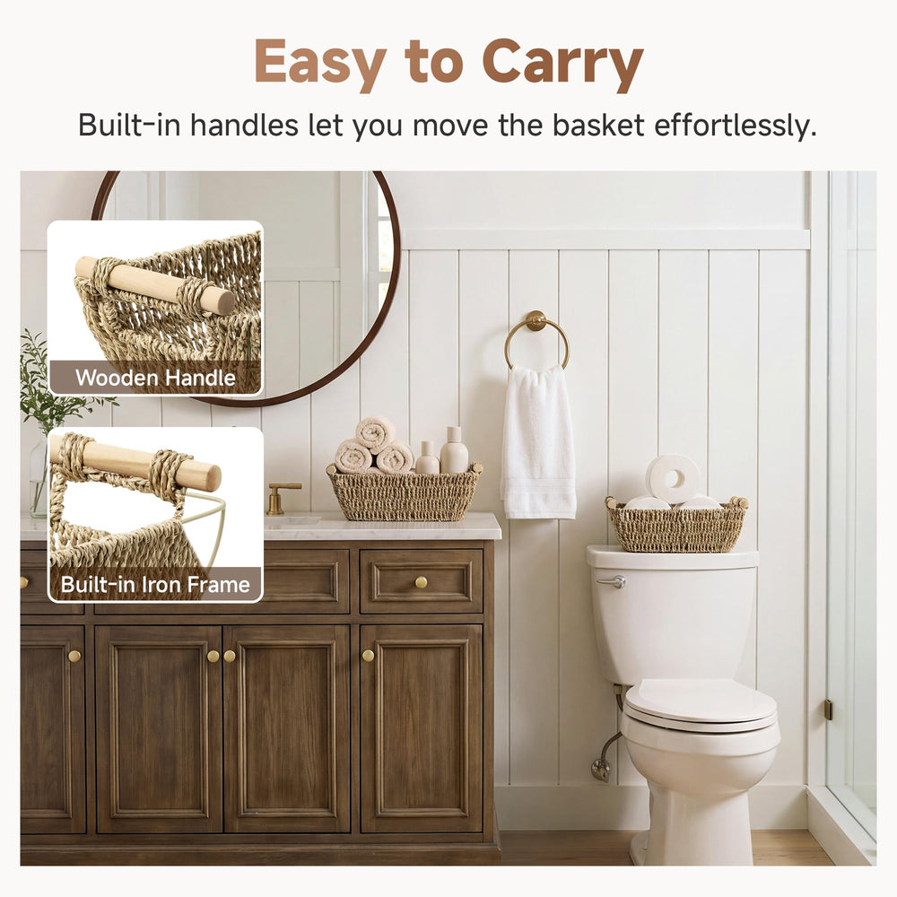 StorageWorks panier rempli d'articles, rangement pratique pour la maison