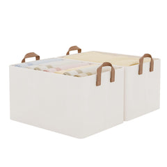 StorageWorks vue avant des paniers beige, rangement élégant