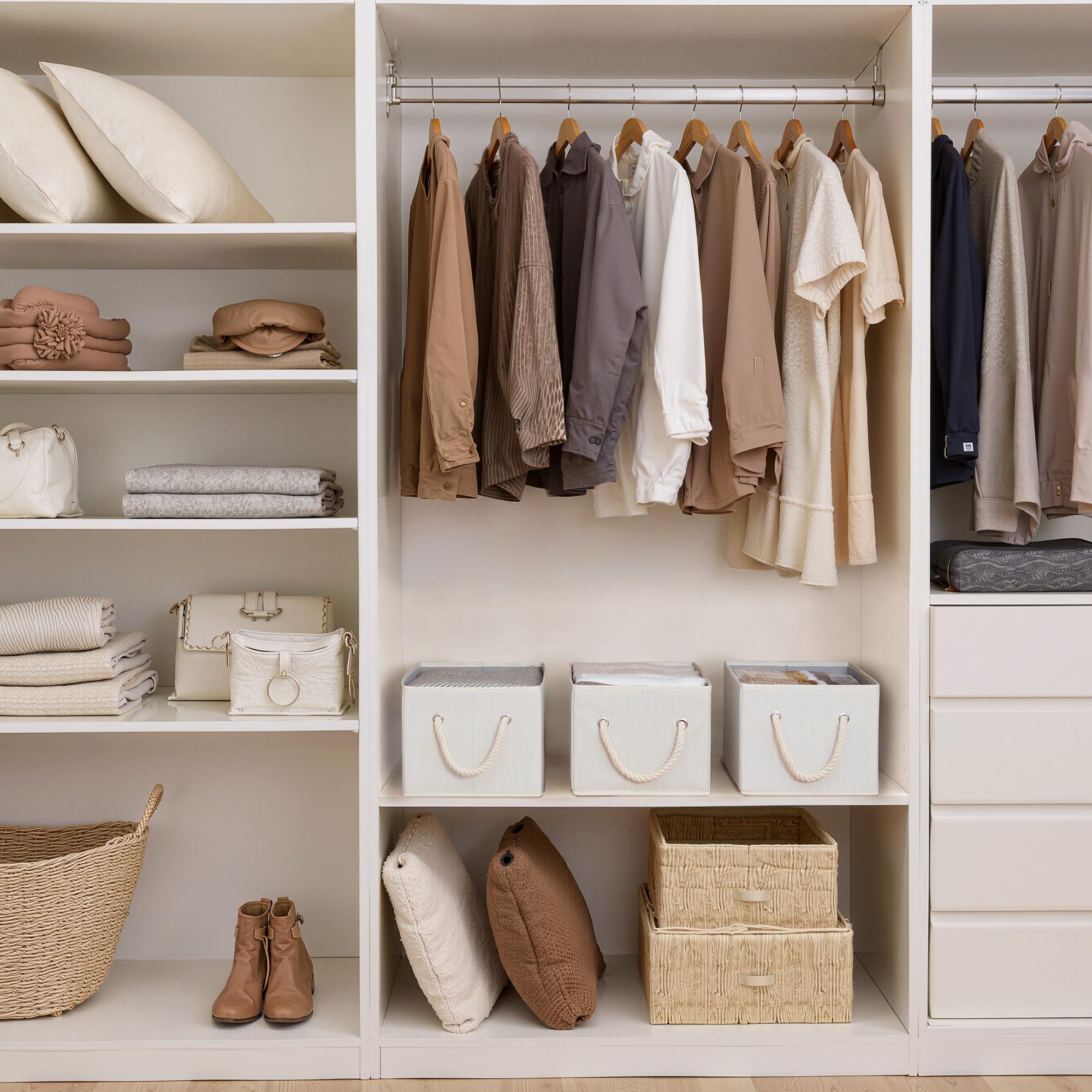 StorageWorks gros plan tissu polyester et panneau rigide, résistance et finition
