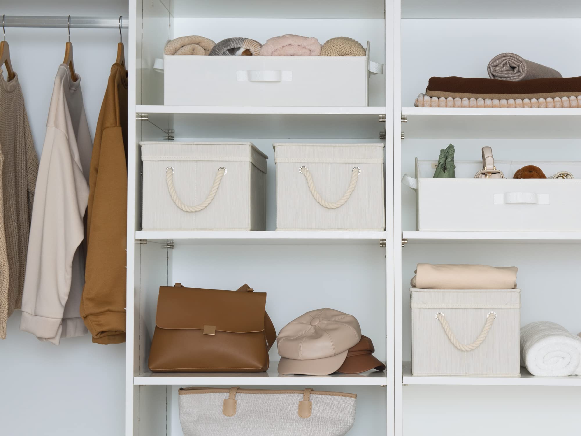 StorageWorks texture du tissu slub white doux protégeant les vêtements